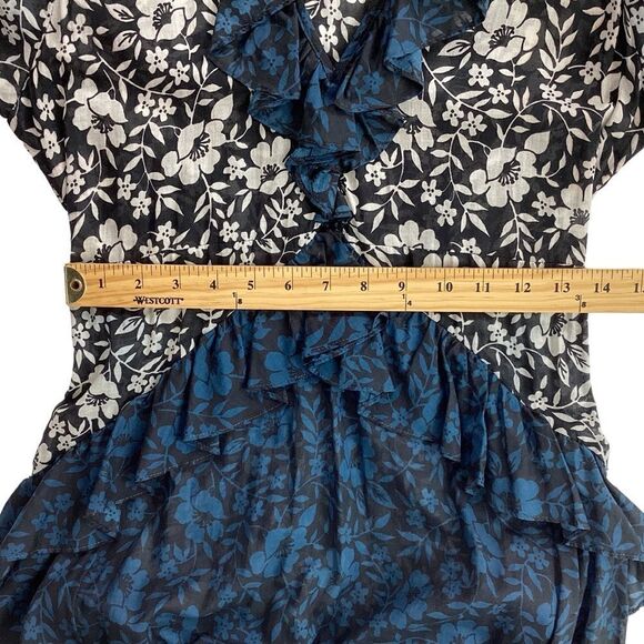 Warm NY Size 0 Floral Mixed Print Maxi Dress Cotton Ruffle Warm Store NYC - Picture 8 of 16